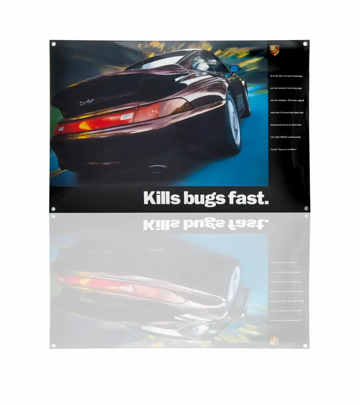 Porsche Classic 993 Turbo Enamel Sign – 'Kills bugs fast' | Porsche Design