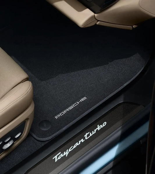 Porsche Taycan Floor Mats with Nubuk Surround | Porsche Design