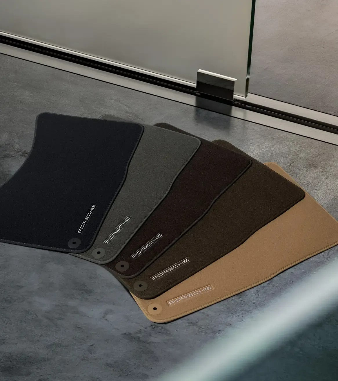 Porsche Taycan Floor Mats with Nubuk Surround | Porsche Design