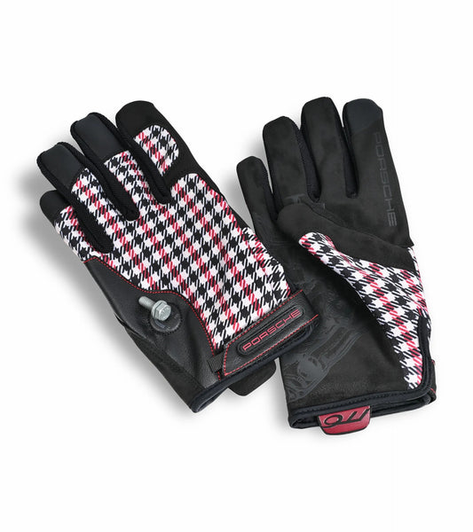 Porsche Classic Assembly Gloves in Red Pepita | Porsche Design
