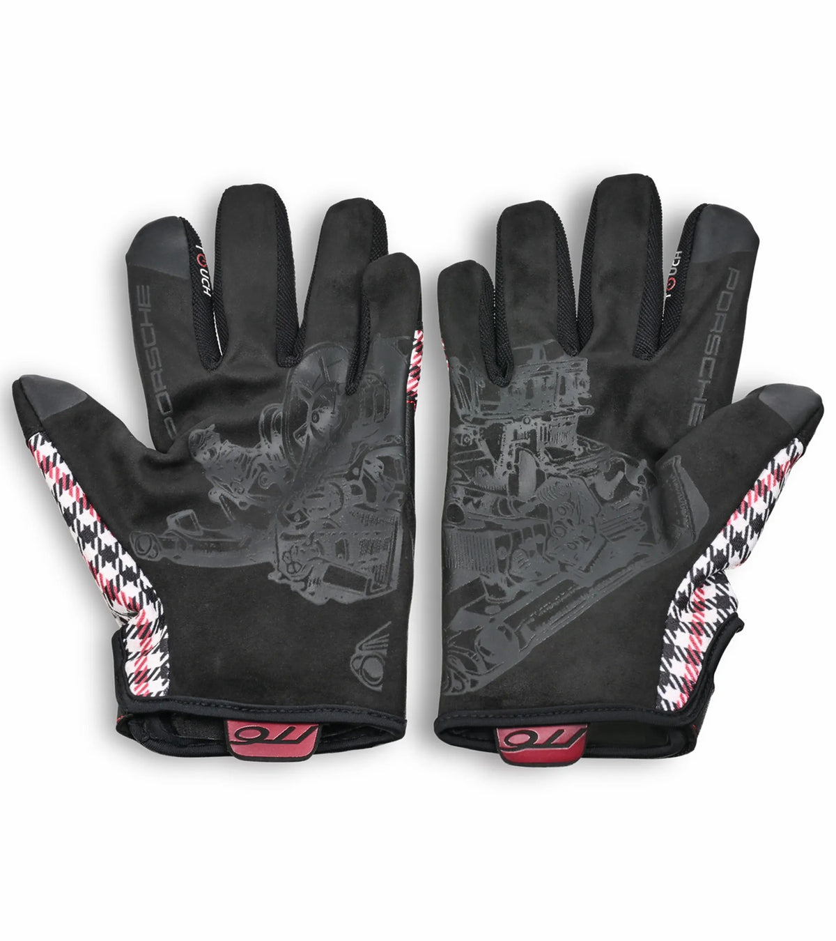 Porsche Classic Assembly Gloves in Red Pepita | Porsche Design