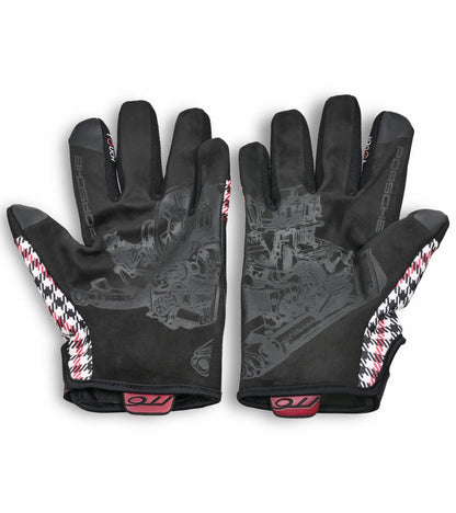 Porsche Classic Assembly Gloves in Red Pepita | Porsche Design