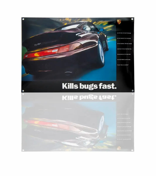 Porsche Classic 993 Turbo Enamel Sign – 'Kills bugs fast' | Porsche Design